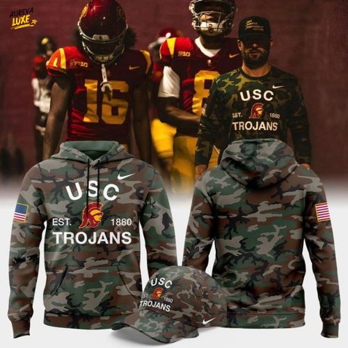2025 USC Trojans Football Coach Chad Savage Nike Camo Hoodie