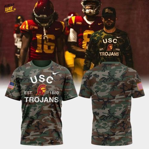 2025 USC Trojans Football Coach Chad Savage Nike Camo T-shirt