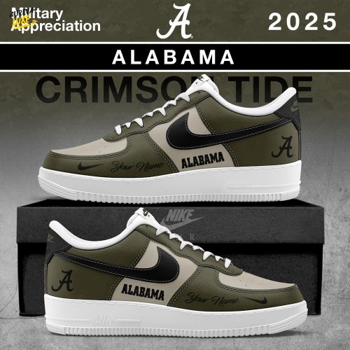 Alabama Crimson Tide 2025 Military Appreciation Limited Edition Custom AF1 Sneaker