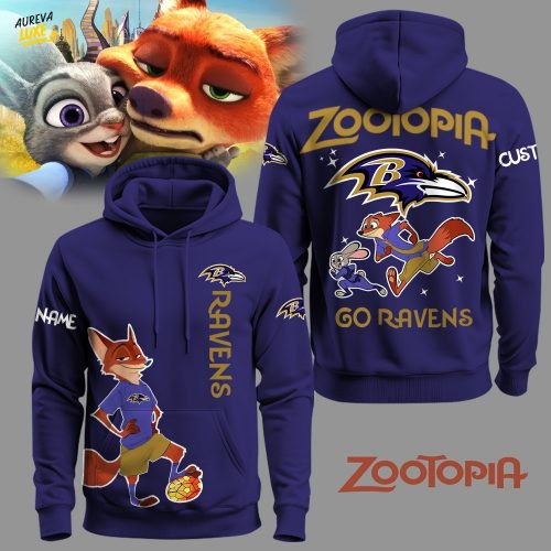 Baltimore Ravens Football Zootopia Hoodie 2025 Limited Edition-3D Unisex Hoodie