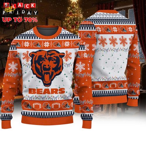 Chicago Bears Ugly Christmas Sweater – Snowflake Holiday Knit