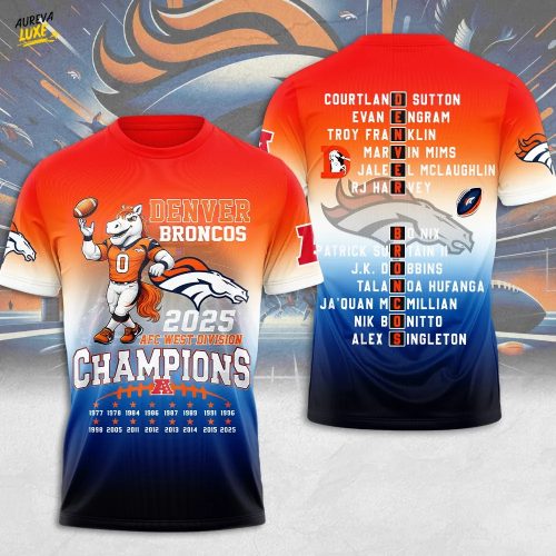 Denver Broncos 2025 AFC West Champions 3D Apparel