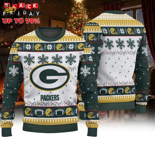 Green Bay Packers Ugly Christmas Sweater – Snowflake Holiday Knit