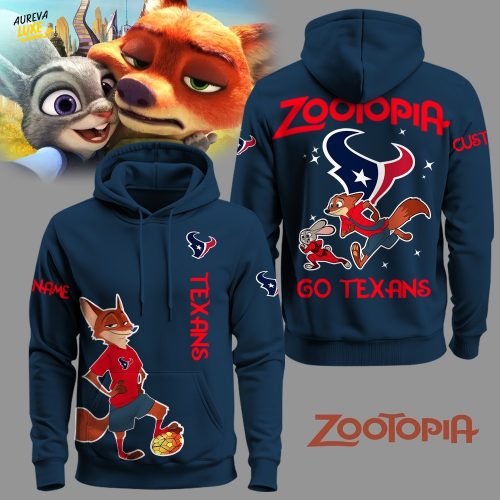 Houston Texans Football Zootopia Hoodie 2025 Limited Edition-3D Unisex Hoodie