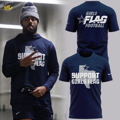 Limited Edition Dallas Cowboys Support Girls Flag tee