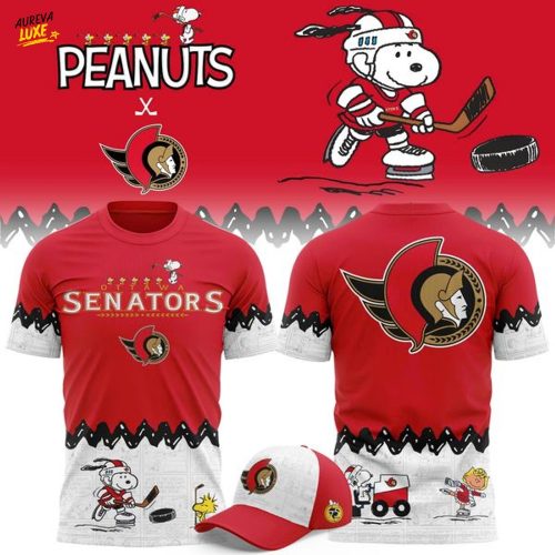 Limited Edition Ottawa Senators '' Peanuts Night '' Snoopy T-shirt