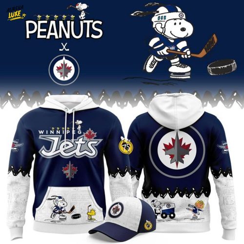 Limited Edition Winnipeg Jets '' Peanuts Night '' 2026 Snoopy Hoodie