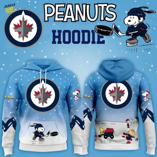 Limited Edition Winnipeg Jets x Peanuts Snoopy Winter Hockey Hoodie-3D Unisex Hoodie