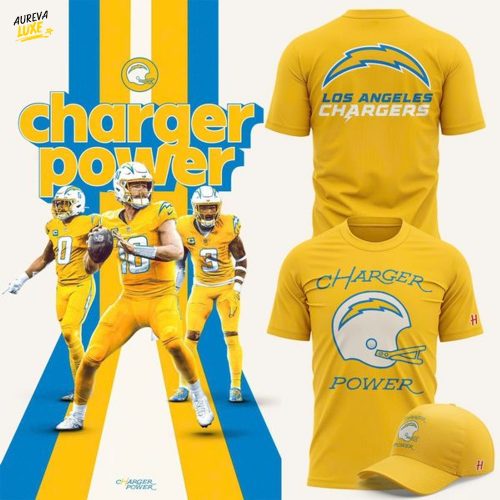 Los Angeles Chargers "Charger Power" Yellow T-Shirt