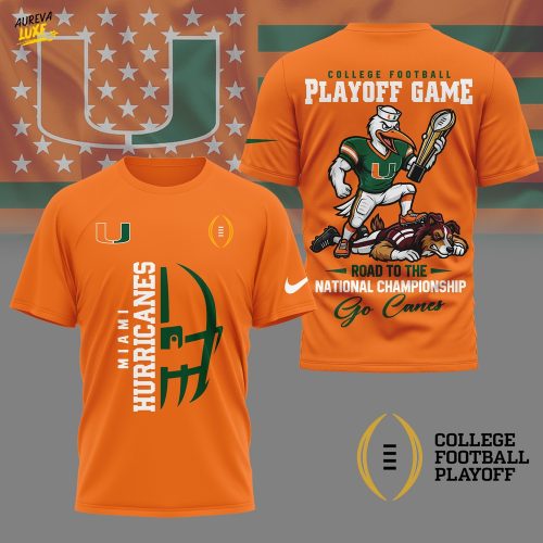 Miami Hurricanes | Premium NCAA College Football Playoff Game 3D Shirt