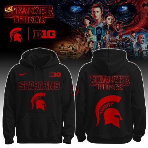 Michigan State x Stranger Things hoodie with a bold red–black design