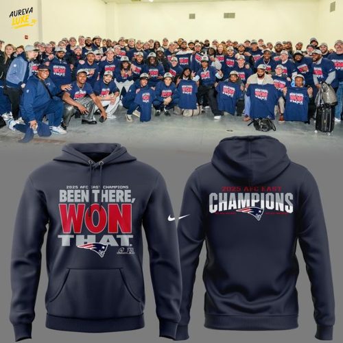 Nike Navy New England Patriots 2025 AFC East Division Champions Locker Room Trophy Collection Hoodie