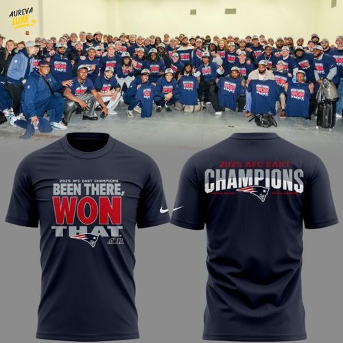 Nike Navy New England Patriots 2025 AFC East Division Champions Locker Room Trophy Collection T-Shirt