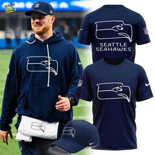Official New Seattle Seahawks NFL T-shirt-Blue (Updated Version)
