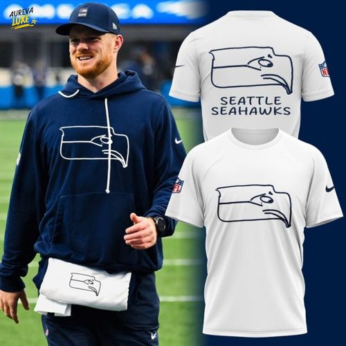 Official New Seattle Seahawks NFL T-shirt-White (Updated Version)