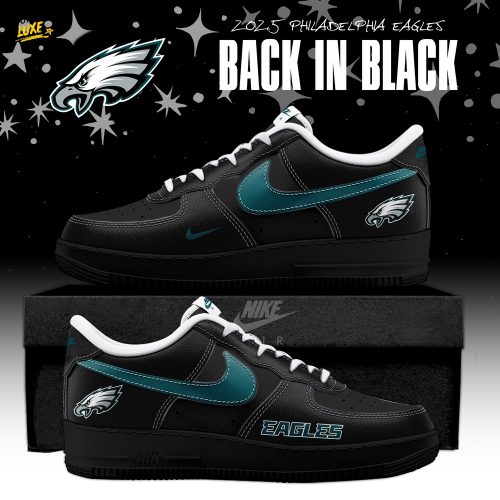 Philadelphia Eagles Back In Black Special Edition AF1 Sneakers