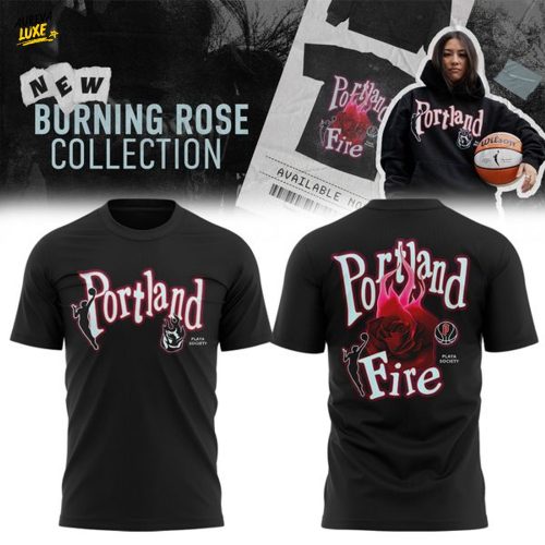 Portland Fire Burning Rose T-shirt (V1)