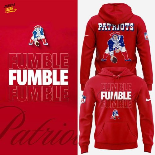 Red New England Patriots Team Authentic Logo Hoodie