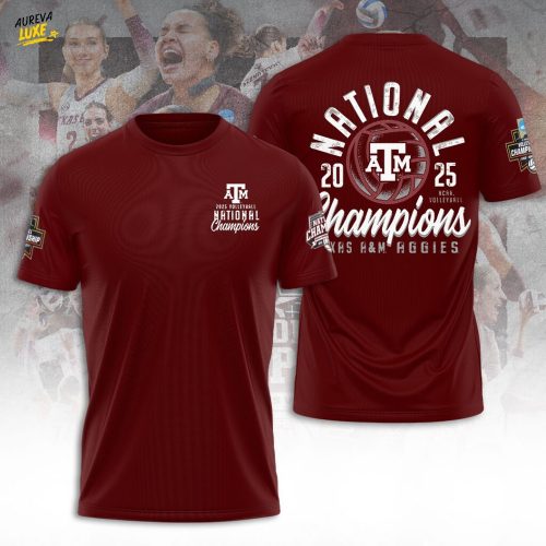 Texas A&M Aggies Women’s 2025 Volleyball National Champions 3D Apparel