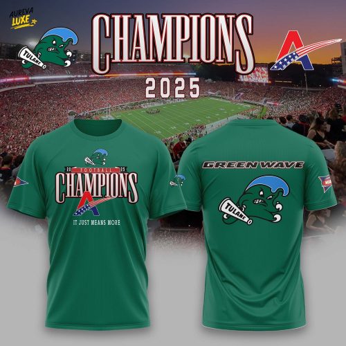 Tulane Football 2025 American Conference Champs Tshirt