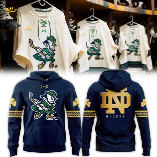 Under Armour Navy Notre Dame Fighting Irish Hockey Leprechaun Icon Pullover Hoodie