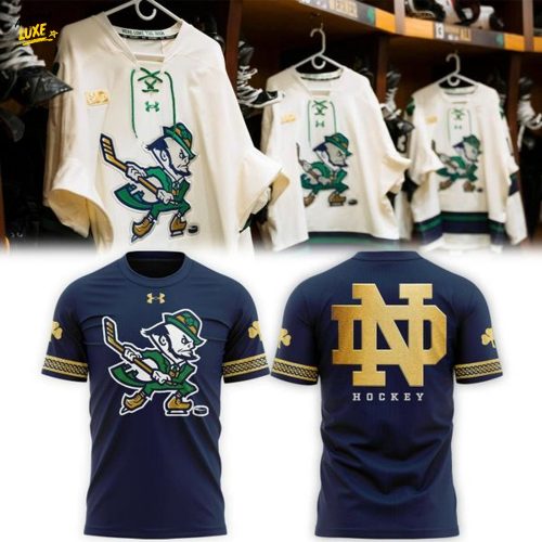 Under Armour Navy Notre Dame Fighting Irish Hockey Leprechaun Icon T-shirt