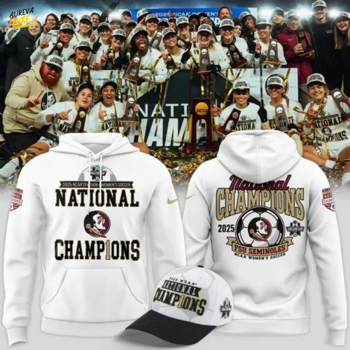 Unisex Champion White Florida State Seminoles 2025 NCAA Women's Soccer National Champions Locker Room Hoodie-V4(White)