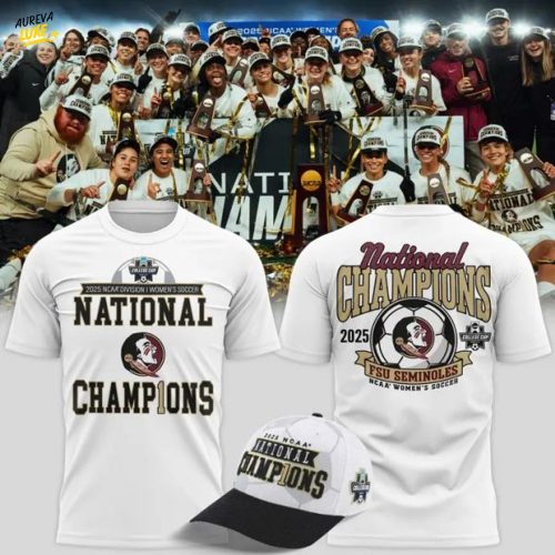 Unisex Champion White Florida State Seminoles 2025 NCAA Women's Soccer National Champions Locker Room Tee-V4(White)