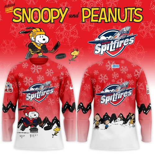 Windsor Spitfires Snoopy and Peanuts Combo Hockey Jersey