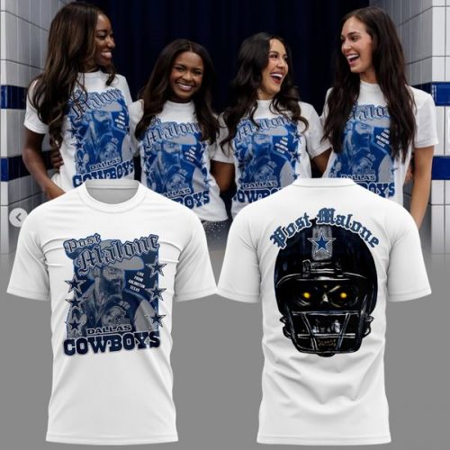 Post Malone White Dallas Cowboys Arlington Concert T-Shirt