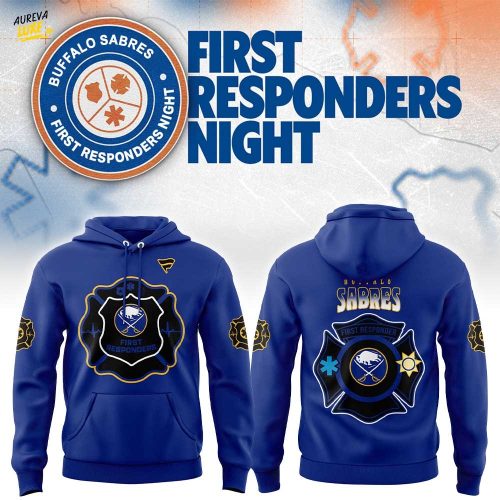 B Sabres First Responders Night 2026 Blue Hoodie V2