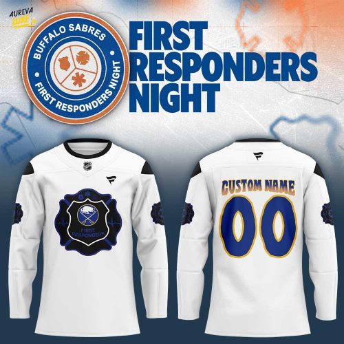 B Sabres First Responders Night 2026 Hockey Jersey Custom Name, Number