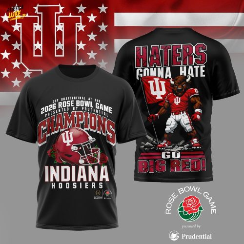 Indiana Hoosiers | Premium NCAA 2026 Rose Bowl Champions 3D Shirt TD
