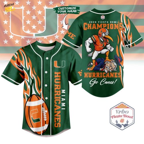 Miami Hurricanes | Premium NCAA 2026 Fiesta Bowl Champions Jersey Shirt NY