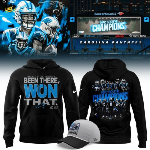 Official Carolina Panthers 2025 AFC EAST Division Champions "Been There Won That" Hoodie - Black (Updated Version)-V3