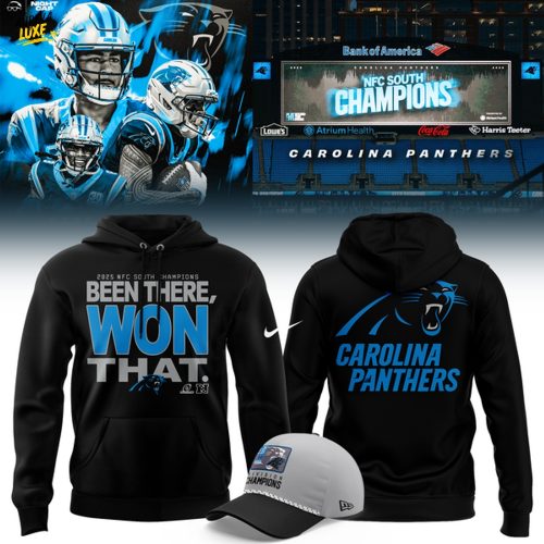Official Carolina Panthers 2025 NFC South Division Champions "Been There Won That" Hoodie - Black (Updated Version)-V1