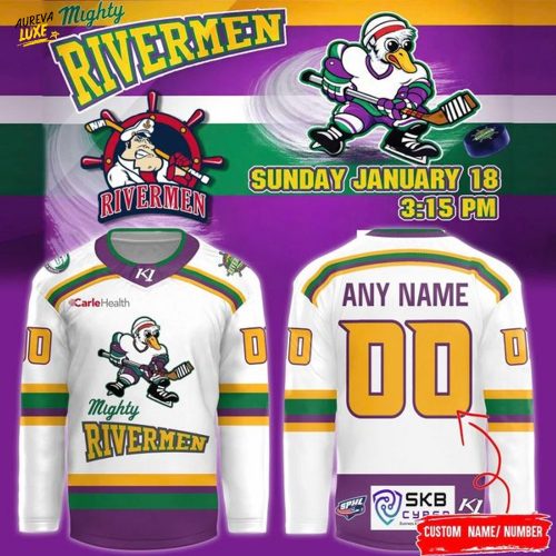 Official Peoria Rivermen Mighty Ducks Night Jersey(Updated Version)