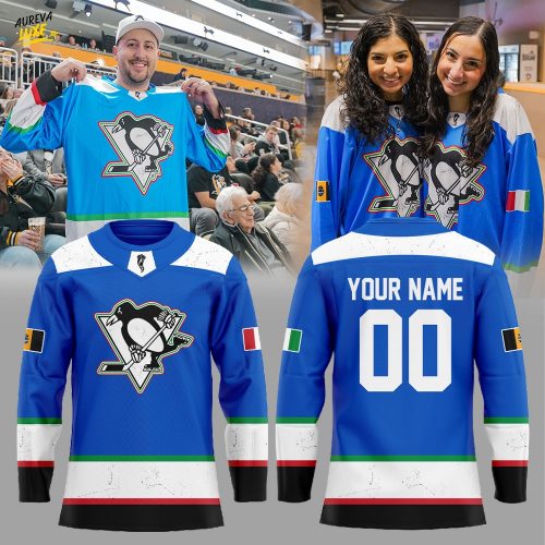 P Penguins Italyinz Heritage 2026 Hockey Jersey Custom Name, Number