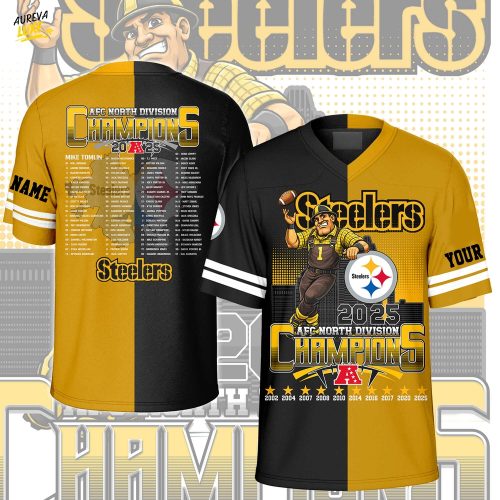 Pittsburgh Steelers Football x AFC North Division Champions Special Edition 2025-V-neck Short Sleeve Jersey