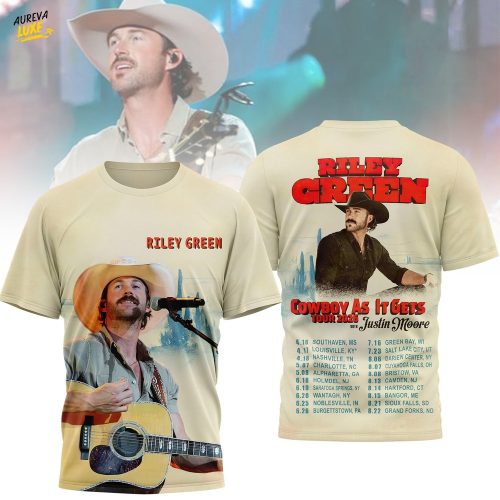 Riley Green "Cowboy As It Gets" Tour 2026 3D Shirt NP