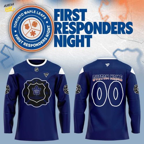 TM Leafs First Responders Night 2026 Blue Hockey Jersey Custom Name, Number