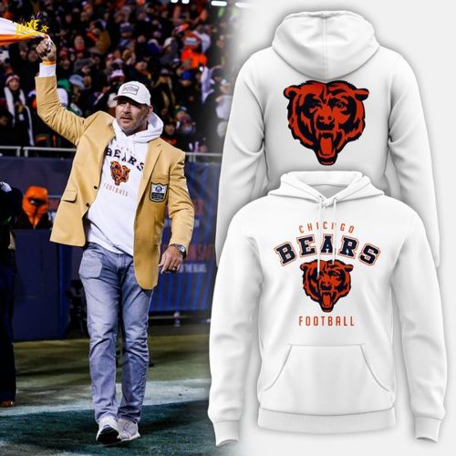 Unisex Chicago Bears Starter White Logo Pullover Hoodie-White (Updated Version)