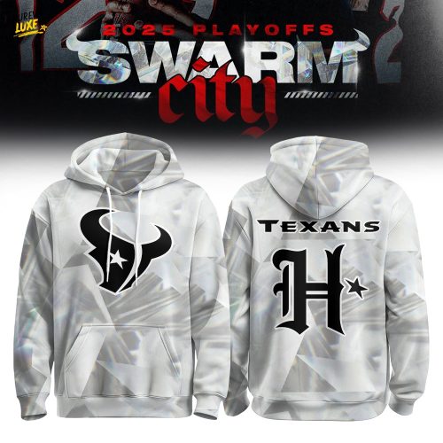 Unisex Texans Playoff Swarm City Diamond Pattern Hoodie