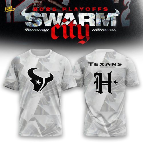 Unisex Texans Playoff Swarm City Diamond Pattern Tee