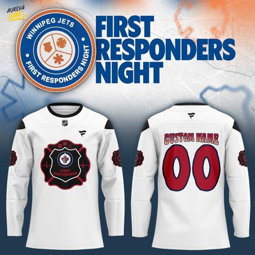 W Jets First Responders Night 2026 Hockey Jersey Custom Name, Number