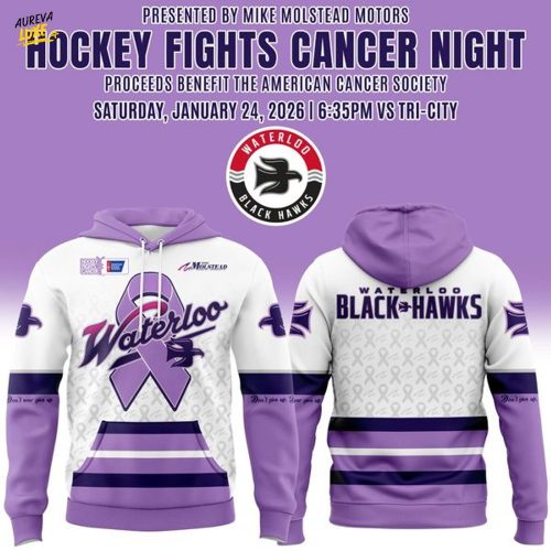 Waterloo Black Hawks X Hockey Fights Cancer Hoodie