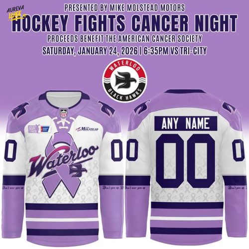 Waterloo Black Hawks X Hockey Fights Cancer Jersey